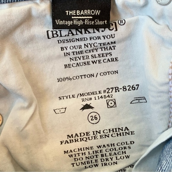 NEW BLANK NYC 90's Baby Cut-Off Bleached Jean Shorts Size 26 The Barrow - Picture 5 of 6